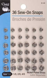 Dritz Snap Sew On Nickel Plated Brass Assorted Sets 36pc